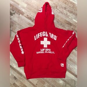 Surf Style Red Sanibel Lifeguard Hoodie